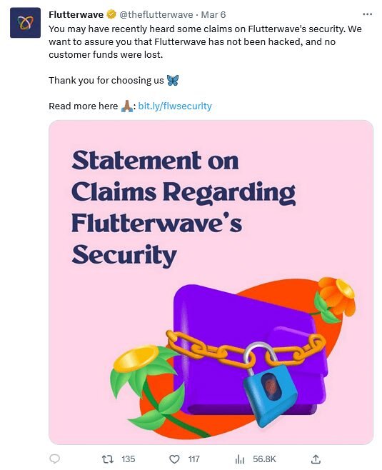 Flutterwave Responds to Alleged Security Breach