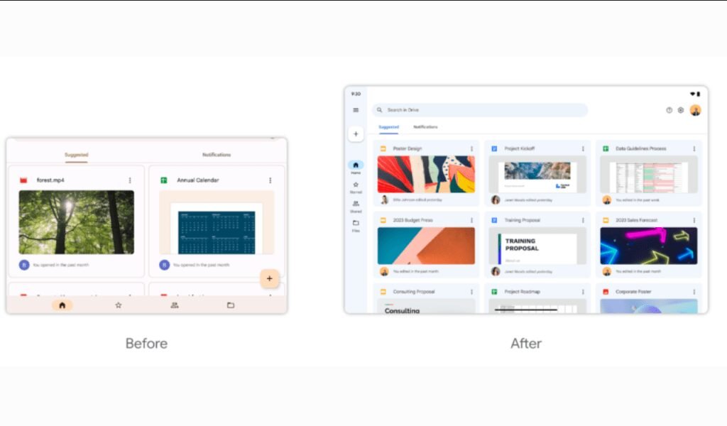 Google Drive Enhances User Experience with Navigation Rail in Tablet Redesign