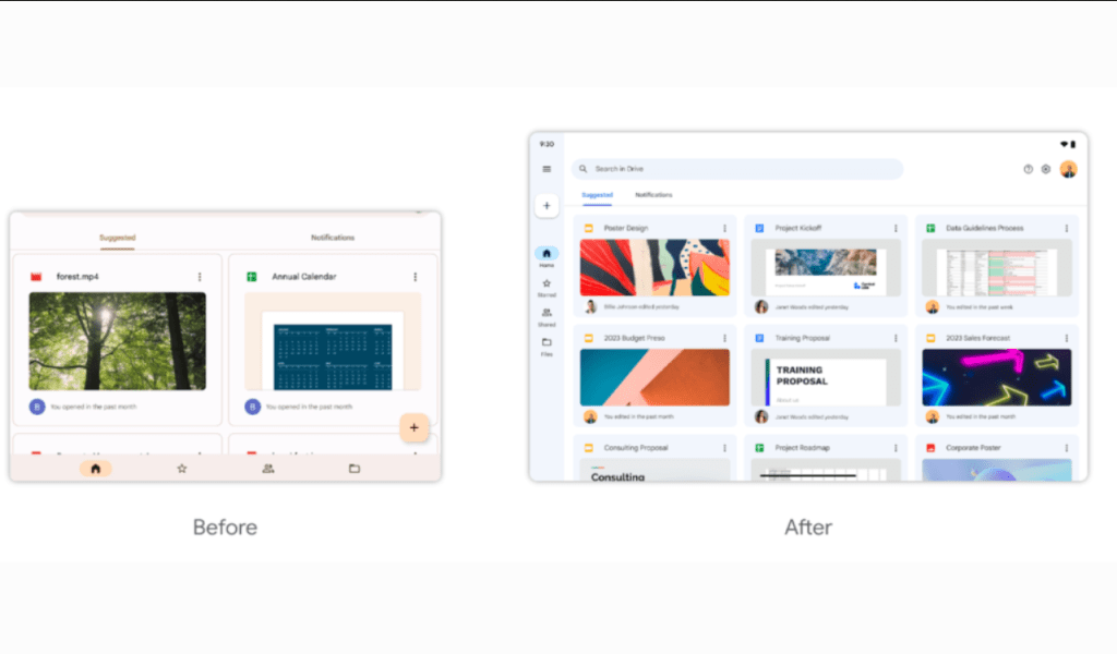 Google Drive Enhances User Experience With Navigation Rail In Tablet Redesign
